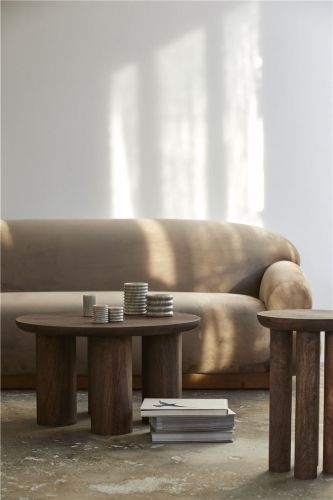 Nordal HELIN Couchtisch Dunkelbraun Ø:70 cm – Mangoholz