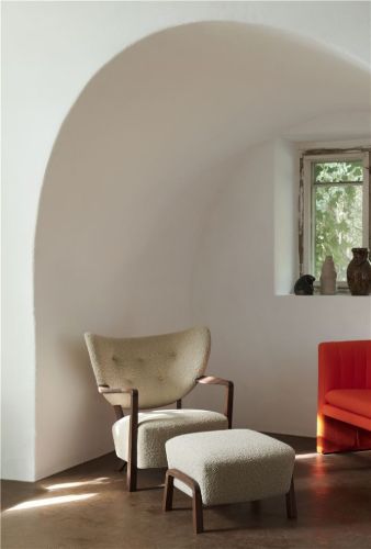 &Tradition Wulff Pouf ATD3 SH: 39 cm - Karakorum 003/Walnuss
