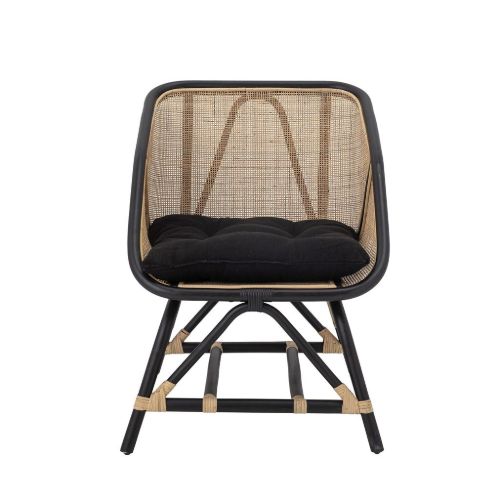 Bloomingville Loue Lounge Stol SH: 37 cm - Rattan/Sort