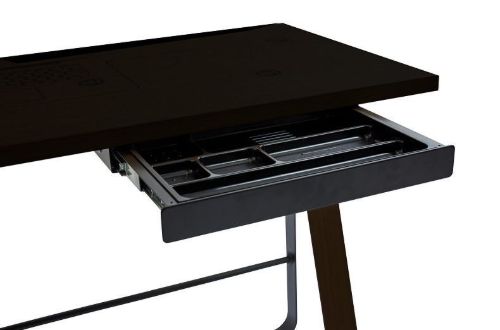 Bent Hansen Hemingway Schreibtisch mit Ladestation und Schublade L: 120 cm – Lackierte Eiche/Nadelgrünes Linoleum