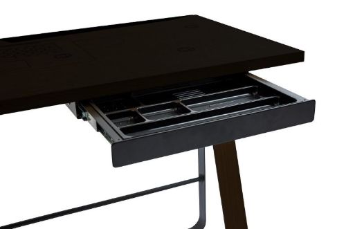 Bent Hansen Hemingway Schreibtisch mit Ladestation und Schublade L: 120 cm – Lackierte Eiche/Rauchblaues Linoleum