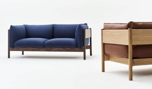 HAY Arbor 2-Sitzer B: 180 cm – Steelcut Trio 796 / geöltes, gewachstes massives Walnussholz