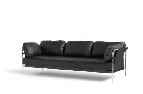 HAY Can 3 Seater L: 247 cm - Sense Black / Chromed Steel