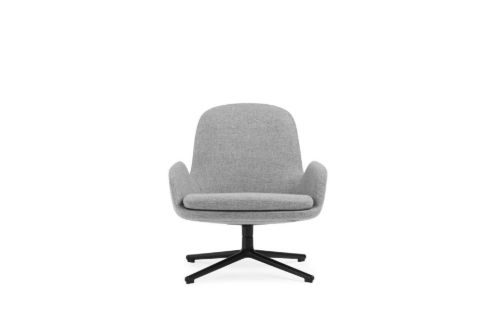 Normann Copenhagen Era Lounge Chair Low Swivel Black Alu SH: 40 cm - Synergy / LDS16 Partner Grey