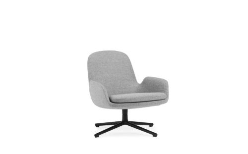 Normann Copenhagen Era Lounge Chair Low Swivel Black Alu SH: 40 cm – Synergy / LDS16 Partner Grey