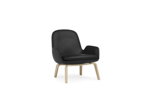 Normann Copenhagen Era Lounge Chair Low Oak SH: 40 cm – Ultra Leder / Schwarz 41599