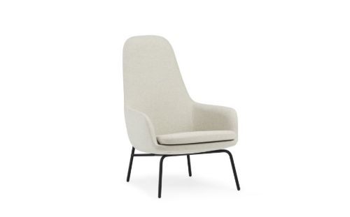 Normann Copenhagen Era Lounge Chair High Steel SH: 40 cm – Main Line Flax / MLF20 Upminster Sand