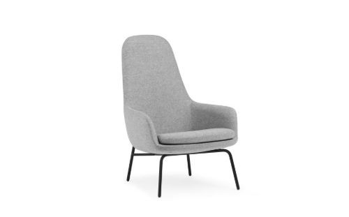 Normann Copenhagen Era Lounge Chair High Steel SH: 40 cm – Synergy / LDS16 Partner Grey