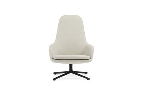 Normann Copenhagen Era Lounge Chair High Swivel Black Alu SH: 40 cm - Main Line Flax / MLF20 Upminster Sand