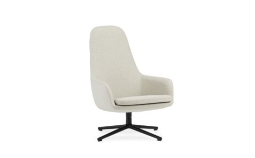 Normann Copenhagen Era Lounge Chair High Swivel Schwarz Alu SH: 40 cm – Main Line Flax / MLF20 Upminster Sand