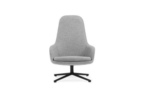 Normann Copenhagen Era Lounge Chair High Swivel Black Alu SH: 40 cm - Synergy / LDS16 Partner Grey