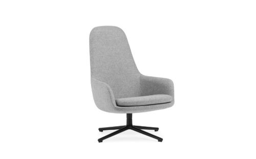Normann Copenhagen Era Lounge Chair Hochdrehbar Schwarz Alu SH: 40 cm – Synergy / LDS16 Partner Grey