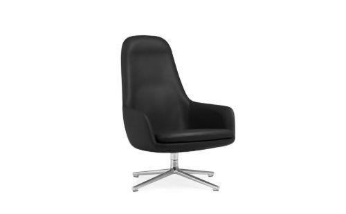 Normann Copenhagen Era Lounge Chair High Swivel Alu SH: 40 cm – Ultra Leder / Schwarz 41599