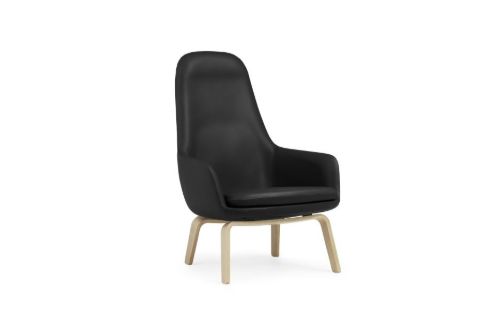 Normann Copenhagen Era Lounge Chair High Oak SH: 40 cm – Ultra Leder / Schwarz 41599