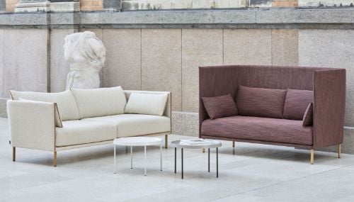 HAY Silhouette 2-Personen-Sofa Mono L: 171 cm – Hallingdal 130 / Schwarz pulverbeschichteter Stahl