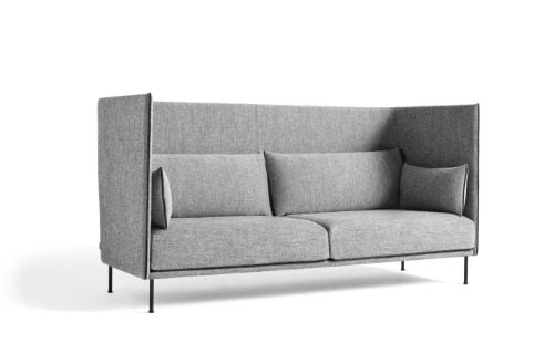 HAY Silhouette Høj Ryg 3 Personers Sofa Mono - Hallingdal 166 / Black Powder Coated Steel