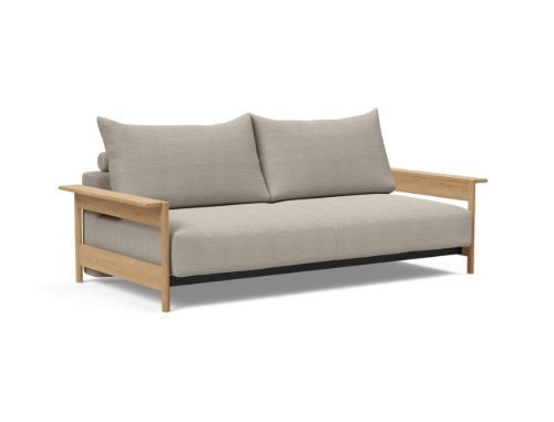 Innovation Living Malloy Wood Schlafsofa B: 230 cm – Lakeret Eg/579 Kenya Gravel