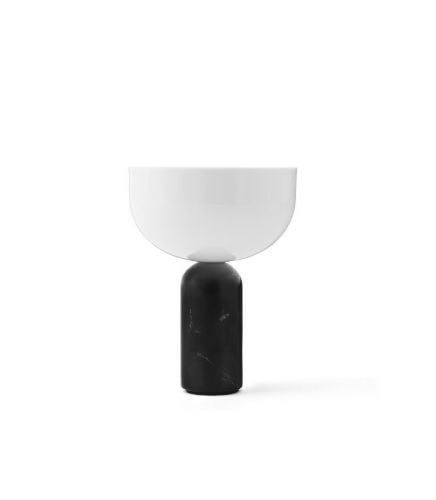 New Works Kizu Portable Table Lamp Ø: 18 cm - Black Marble / White Acrylic