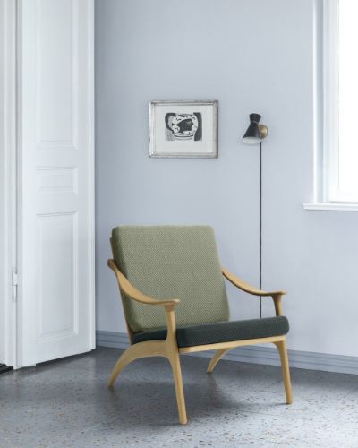 Warm Nordic Lean Back Lounge Chair SH: 41 cm – Teak/Petrol/Salbei