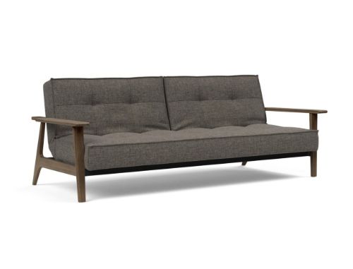 Innovation Living Splitback Frej Schlafsofa B: 232 cm – Räuchereiche/216 Flashtex Dunkelgrau
