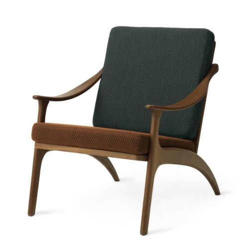 Warm Nordic Lean Back Lounge Chair SH: 41 cm - Teak/Brown/Petrol