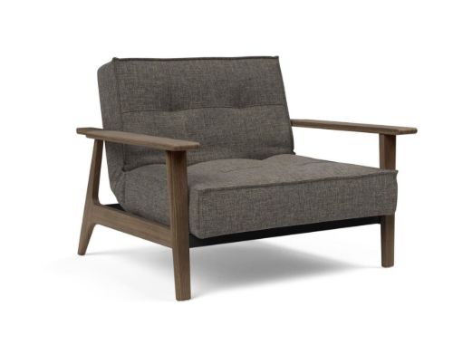 Innovation Living Splitback Frej Stuhl B: 112 cm – Räuchereiche/216 Flashtex Dunkelgrau