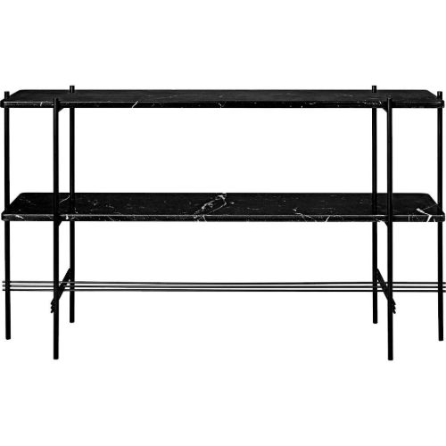 GUBI TS Console 2 Rack L: 120 cm - Black Base/Black Marquina Marble