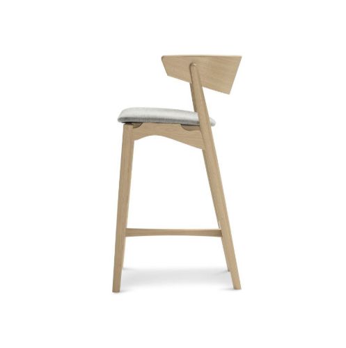 Sibast Furniture No 7 Barhocker SH: 65 cm - Weiße Öleiche / Remix 123 Hellgrau