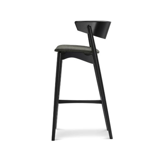 Sibast Furniture No 7 Barhocker SH: 75 cm - Schwarze Eiche / Remix 133 Dunkelgrau