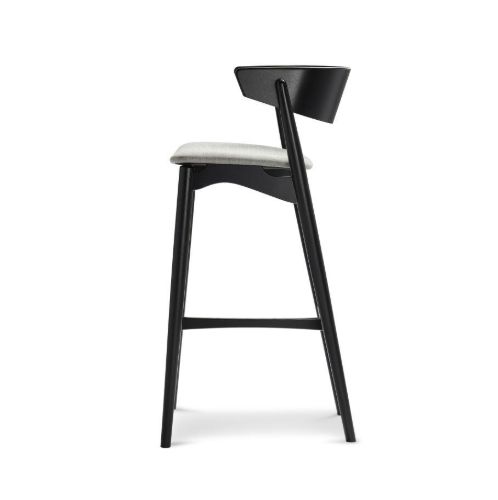 Sibast Furniture No 7 Barhocker SH: 75 cm - Schwarze Eiche / Remix 123 Hellgrau