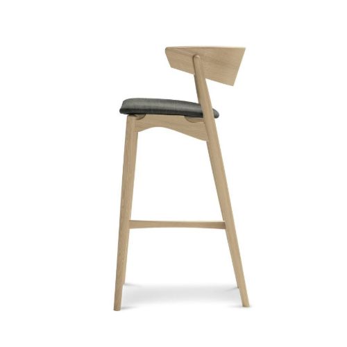 Sibast Furniture No 7 Barhocker SH: 75 cm – Weiße Öleiche / Remix 133 Dunkelgrau