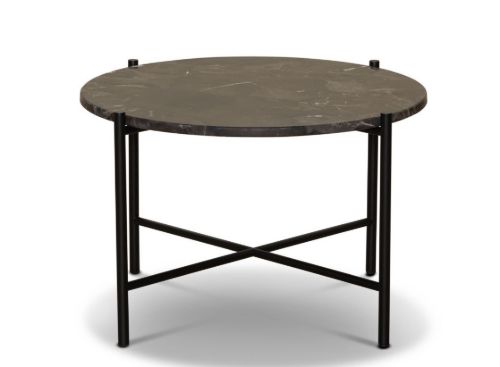 HANDVÄRK FURNITURE Round Coffee Table 60 Ø: 65 cm - Sort / Brun Marmor