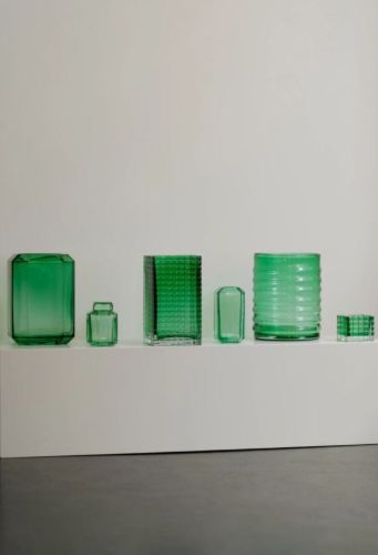 Louise Roe Jewel Vase Glas H: 26 cm - Grün