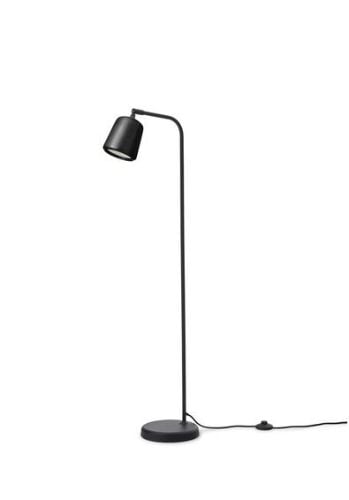 New Works Material Floor Lamp H: 125 cm - Black marble/Black Base