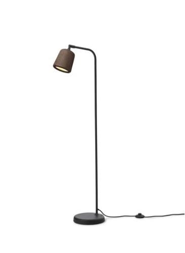 New Works Material Floor Lamp H: 125 cm - Smoked Oak/Black base