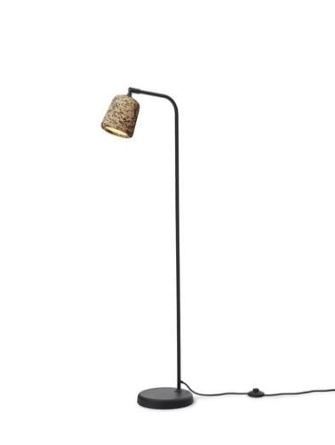 New Works Material Floor Lamp H: 125 cm - Mixed Cork/Black base