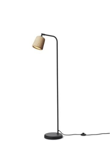 New Works Material Floor Lamp H: 125 cm - Cork/Black base