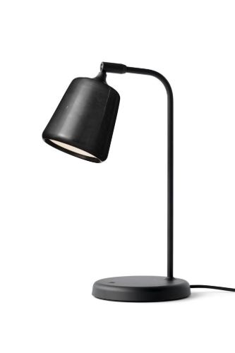 New Works Material Table Lamp H: 45 cm - Black Marble/Black base