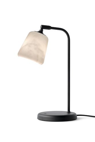 New Works Material Table Lamp H: 45 cm - White Marble/Black base