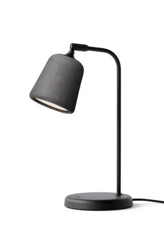 New Works Material Table Lamp H: 45 cm - Dark Grey Concrete/Black base