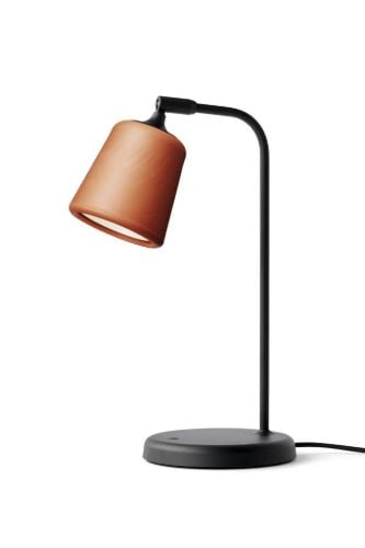New Works Material Table Lamp H: 45 cm - Terracotta/Black base