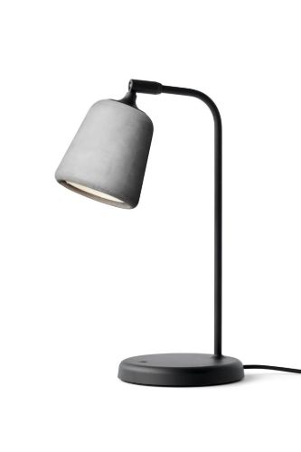 New Works Material Table Lamp H: 45 cm - Light Grey Concrete/Black base