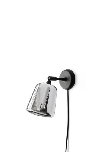 New Works Material Wall Lamp - Stainless Steel/Black base