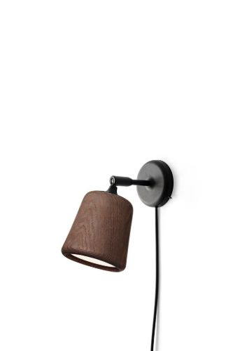 New Works Material Wall Lamp - Smoked Oak/Black base