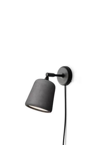 New Works Material Wall Lamp - Dark Grey Concrete/Black base