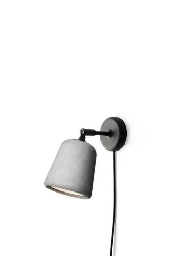 New Works Material Wall Lamp - Light Grey Concrete/Black base