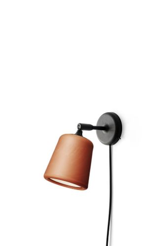 New Works Material Wall Lamp - Terracotta/Black base