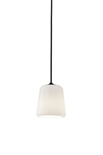 New Works Material Pendant Ø: 13 cm - White Opal/Black