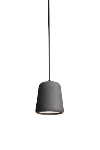New Works Material Pendant Ø: 13 cm - Dark Grey Concrete/Black