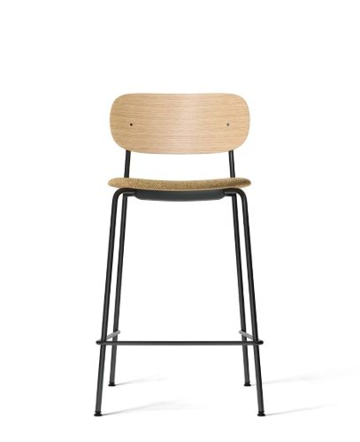 Audo Copenhagen Co Counter Chair Furniersitz gepolstert SH: 68,5 cm – Eiche Natur/Audo Copenhagen Curly